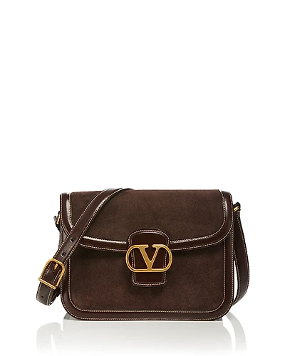 Valentino Garavani 9 to 5 Suede Shoulder Bag