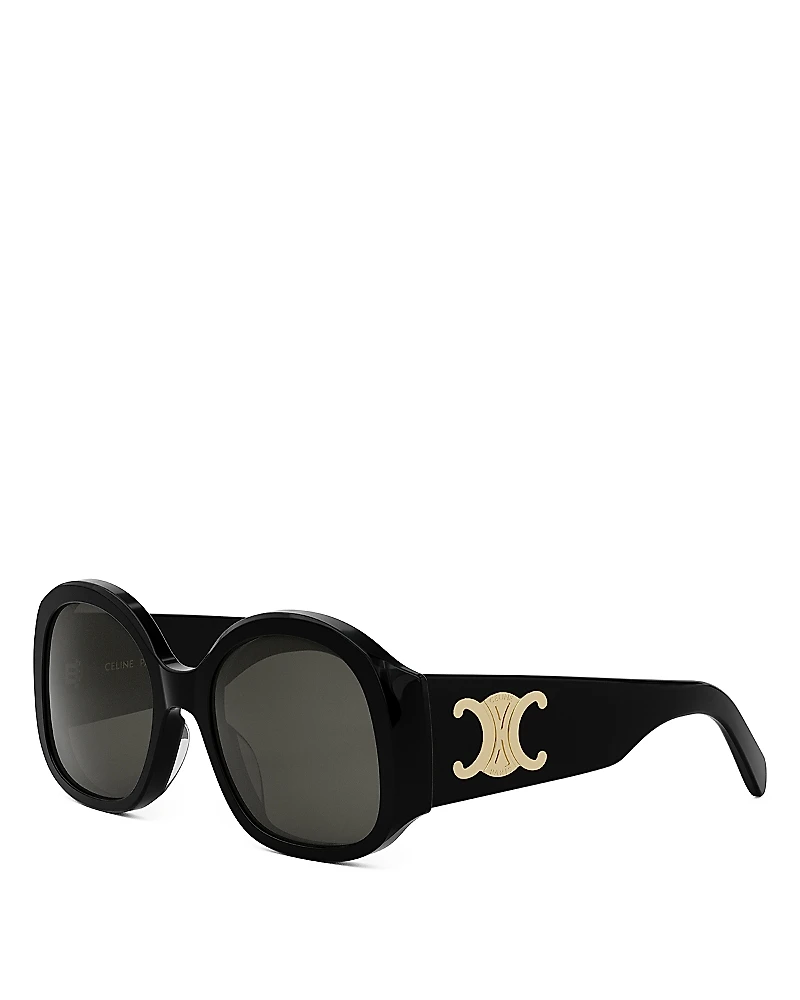 Celine Maxi Triomphe Round Sunglasses, 54mm