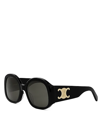 Celine Maxi Triomphe Round Sunglasses, 54mm