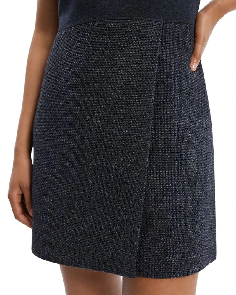 Tweed Wrap Mini Dress