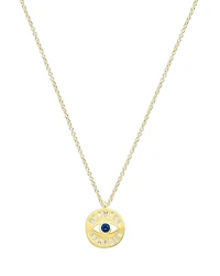 Meira T 14k Yellow Gold Blue Sapphire & Diamond Evil Eye Pendant Necklace, 18-20