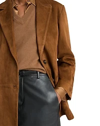 Suede Two Button Blazer