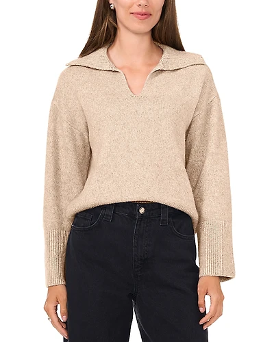 Vince Camuto V Neck Spread Collar Sweater