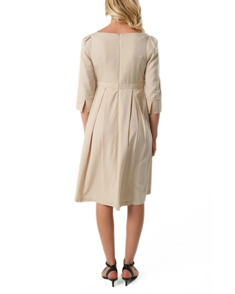 Women's Empire Waist Maternity & Nursing Midi Tea Dress TENCEL (Regular Petite)