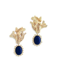 Lapis Oval Bead Drop Earrings