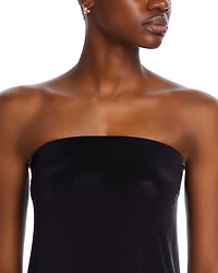 Strapless Side Slit Gown