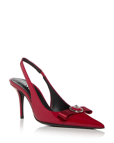 Versace Women's Gianni Ribbon 85 mm Slingback Pumps