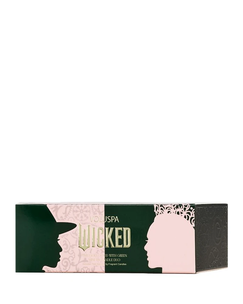 Limited Edition Wicked Pink Goes Good with Green Mini Tin Candle Duo Gift Set