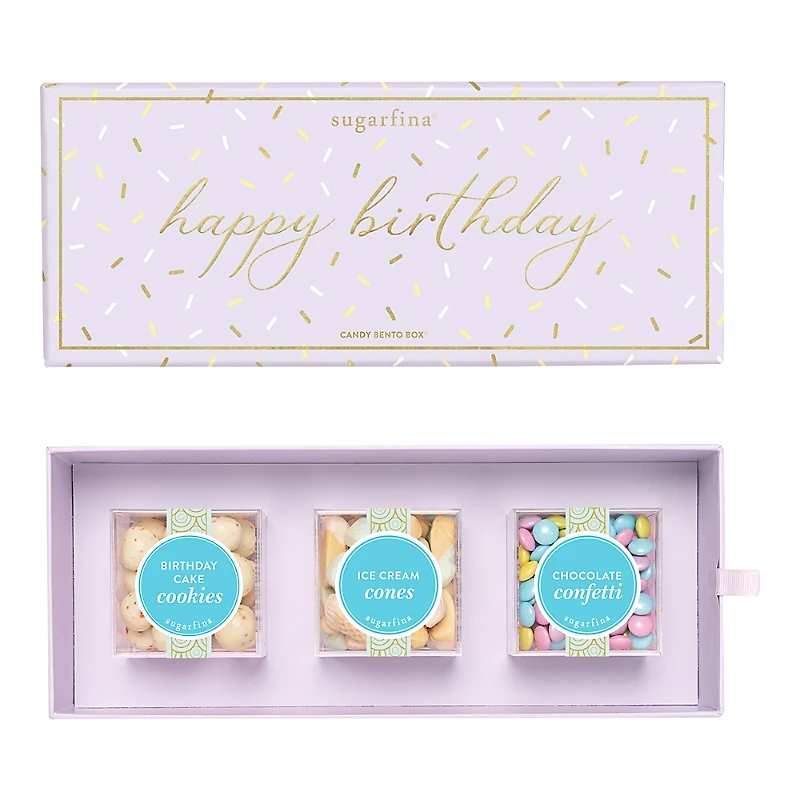 Sugarfina Happy Birthday 3 Piece Candy Bento Box