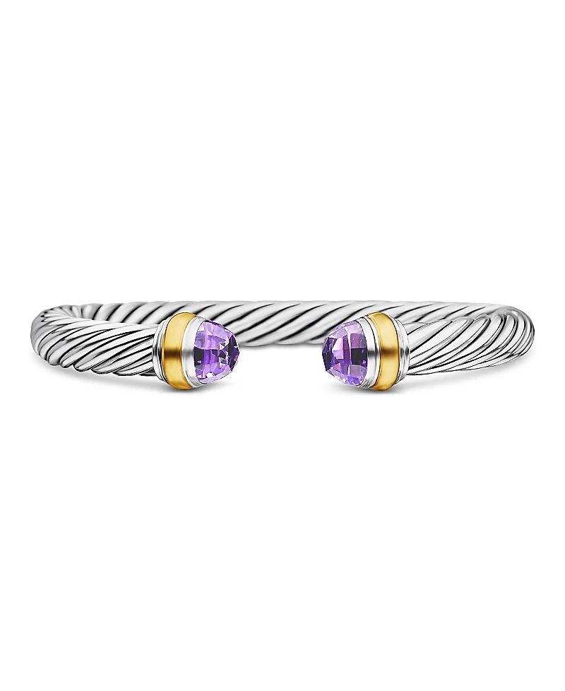 David Yurman Cable Classics Bracelet with Amethyst and 14K Yellow Gold
