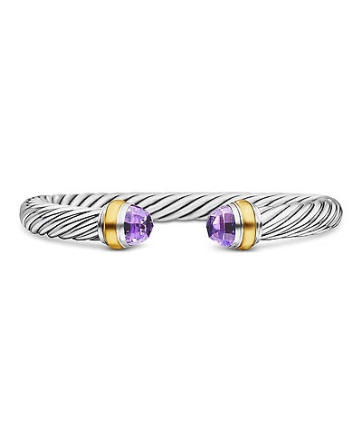 David Yurman Cable Classics Bracelet with Amethyst and 14K Yellow Gold