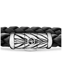 Men's Chevron Bracelet Black Rubber and Sterling Silver, 8mm