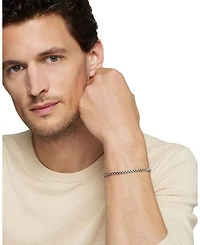 Men's Box Chain Bracelet Sterling Silver