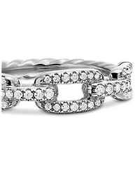 8K White Gold Stax Diamond Link Statement Ring