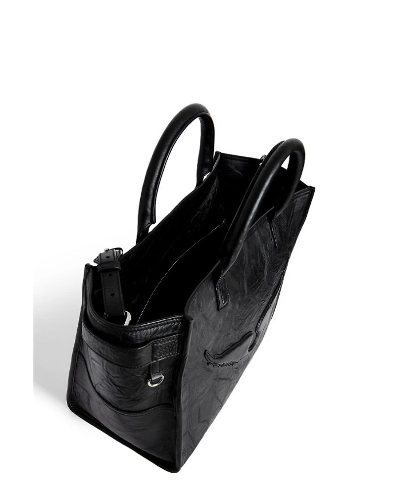 Angel Wings Crinkle Leather Tote Bag
