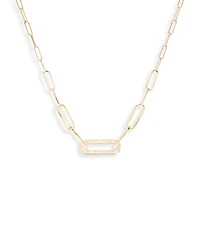 18K Gold Maillon Diamond Pavé Link Pendant Necklace