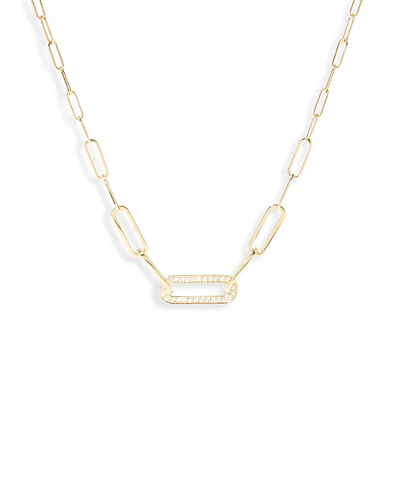 Dinh Van 18K Gold Maillon Diamond Pave Link Pendant Necklace