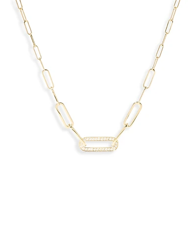 Dinh Van 18K Gold Maillon Diamond Pave Link Pendant Necklace