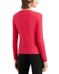 Stretch Jacquard Jersey Long Sleeve Top