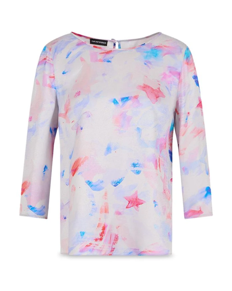 Watercolor Star Print Top