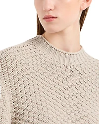 Seamless Plain Knit Crewneck Sweater