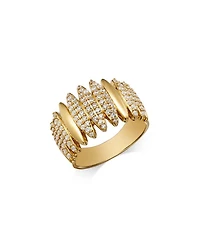 14K Yellow Gold Diamond Ring, 0.75 tcw