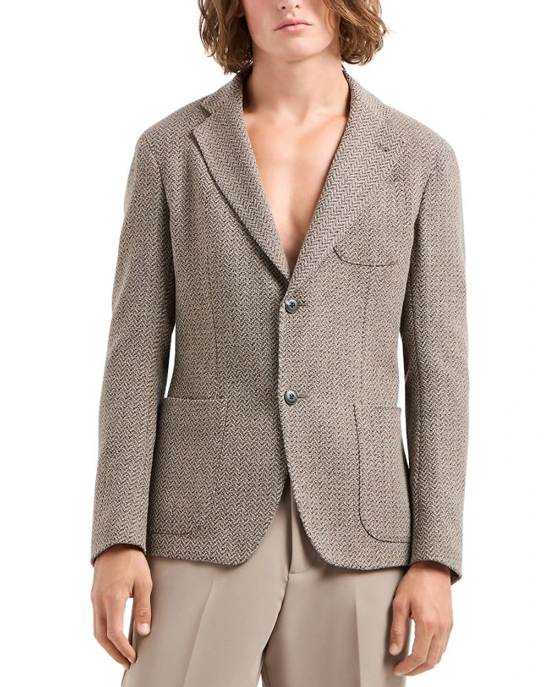 Modern Fit Knit Herringbone Sport Jacket