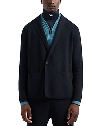 Wool Blend Knit Blazer