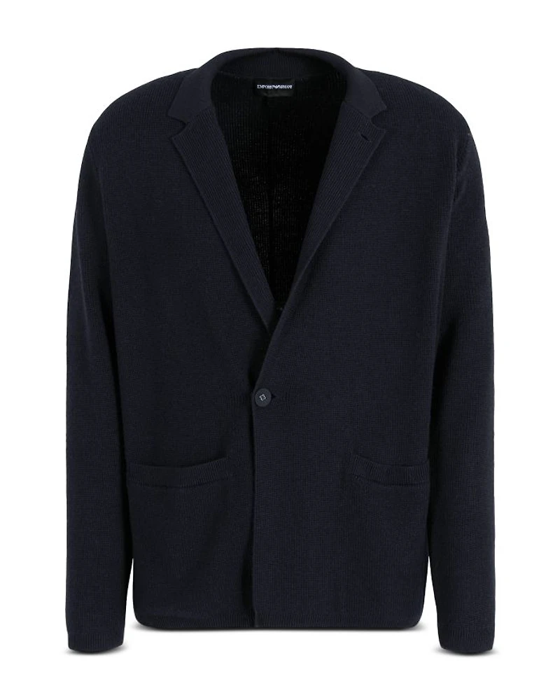 Wool Blend Knit Blazer