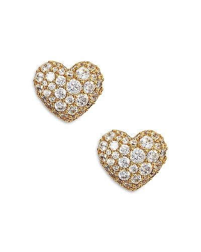 Nadri Cubic Zirconia Heart Stud Earrings