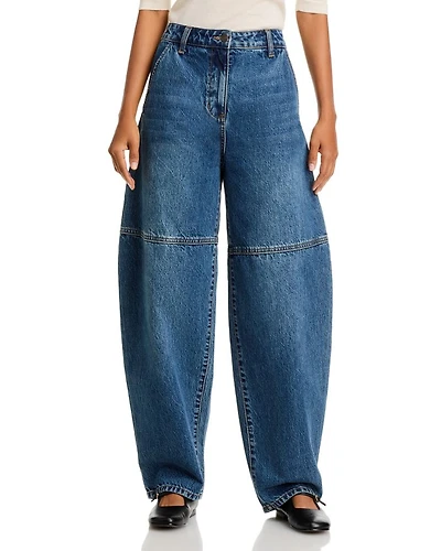 High Rise Barrel Jeans Indigo