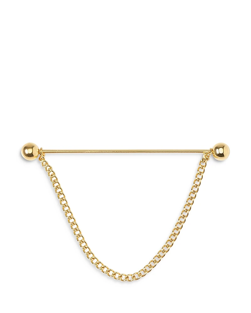 Cufflinks Inc Stainless Steel Gold Chain Collar Bar