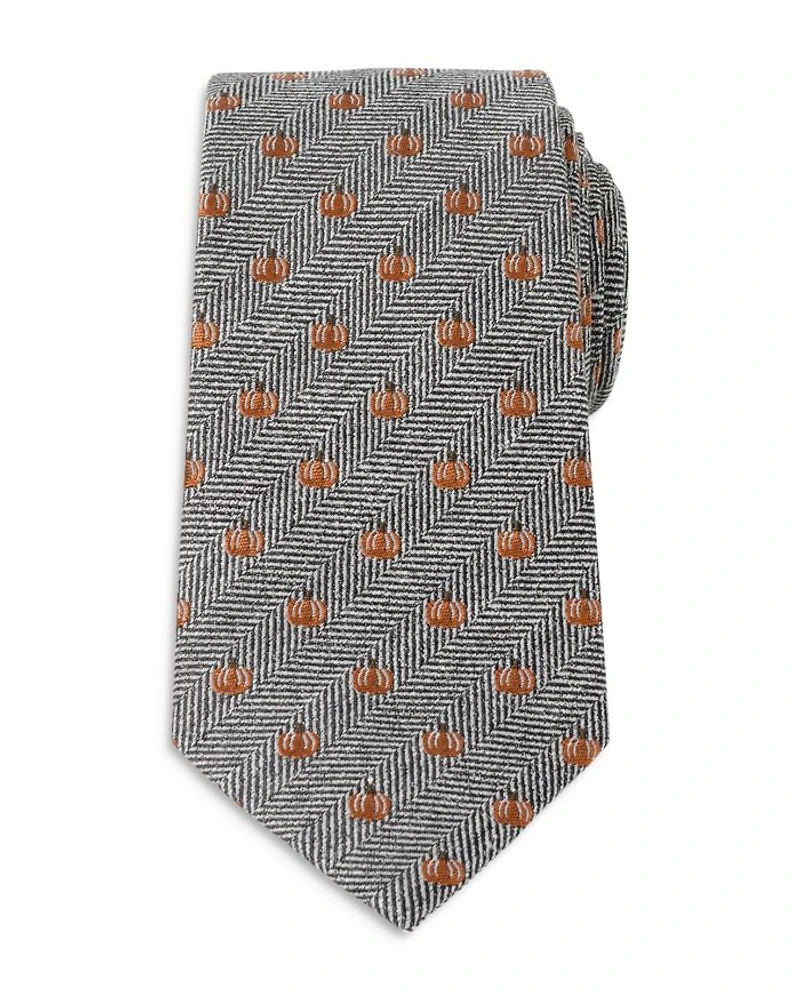 Holiday Pumpkin Herringbone Silk Tie
