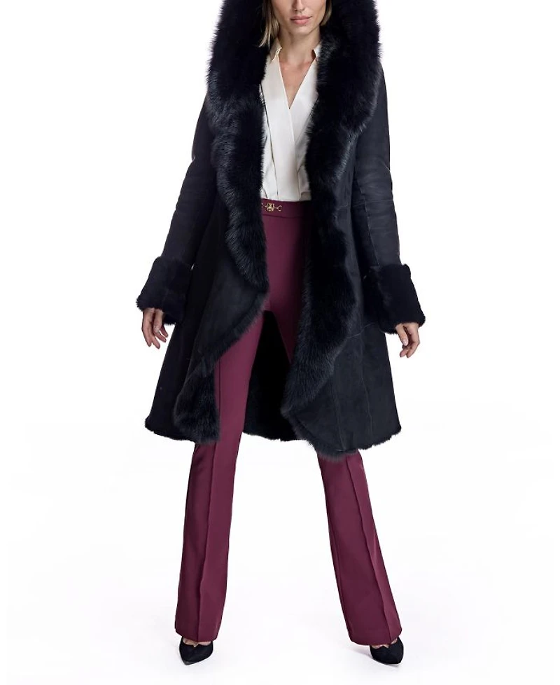 Hooded Shearling Coat