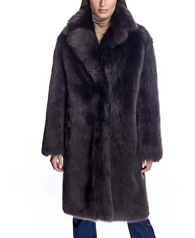 Shearling Coat with Notch Collar