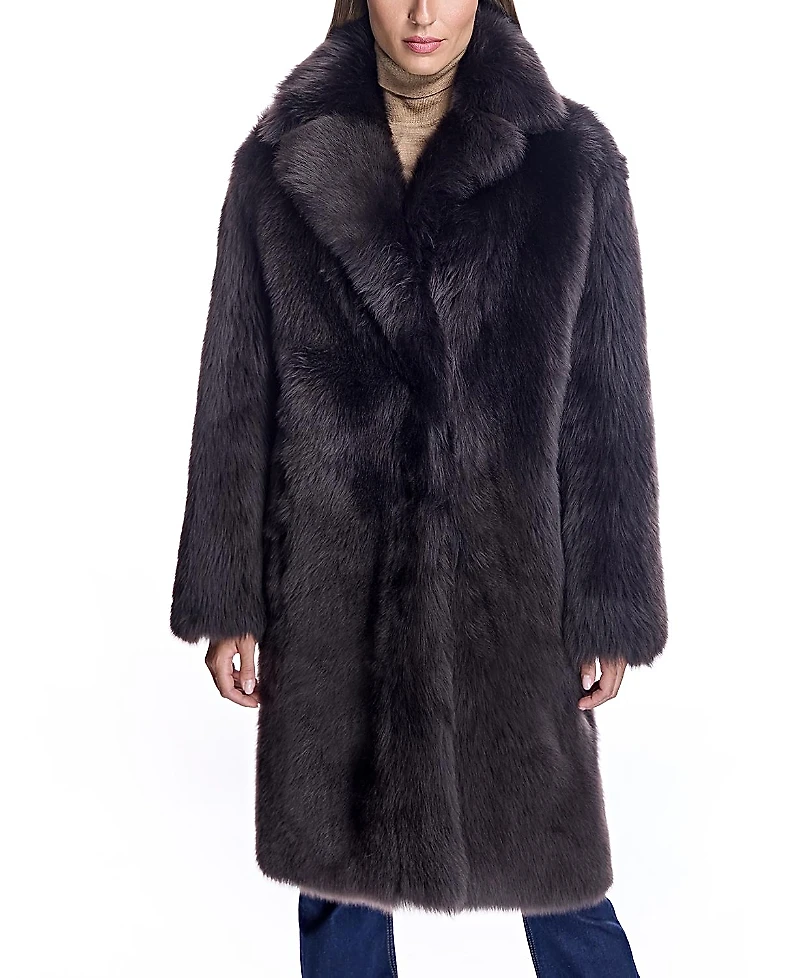 Maximilian Shearling Coat with Notch Collar