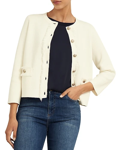 Hobbs London Sairey Knitted Fringe Jacket