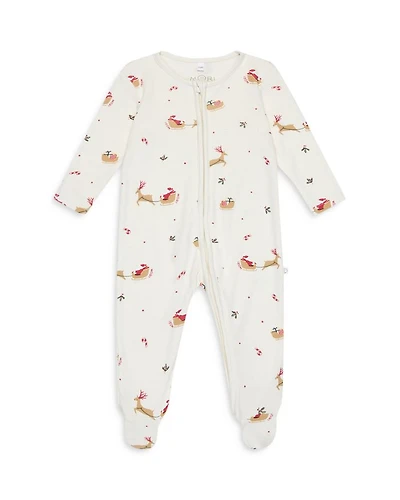 Unisex Santa Print Two Way Zip Sleepsuit - Baby