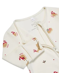 Unisex Santa Print Two Way Zip Sleepsuit - Baby