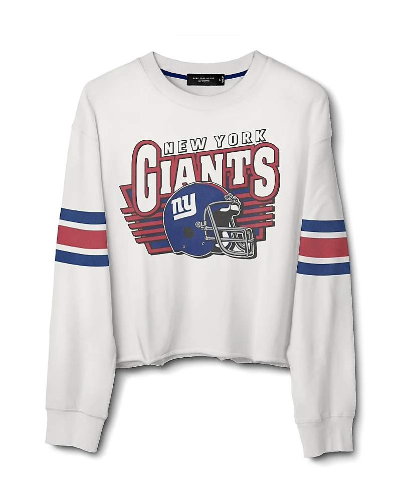 Junk Food Clothing Women's Nfl New York Giants Kickoff Crop Crew Fleece
