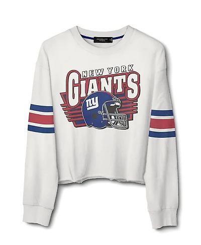 Junk Food Clothing Women's Nfl New York Giants Kickoff Crop Crew Fleece