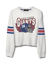 Junk Food Clothing Women's Nfl New York Giants Kickoff Crop Crew Fleece