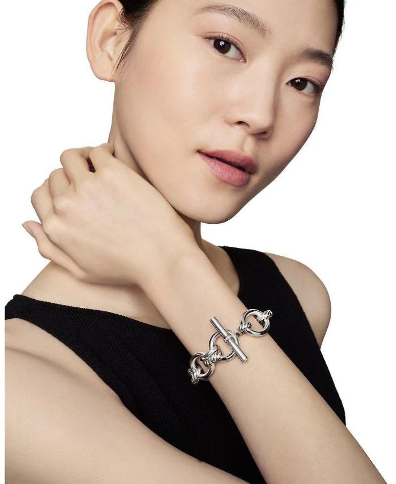 Sterling Silver DY Mercer Diamond Link Bracelet