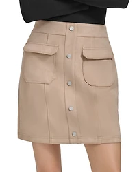 Faux Suede Cargo Mini Skirt