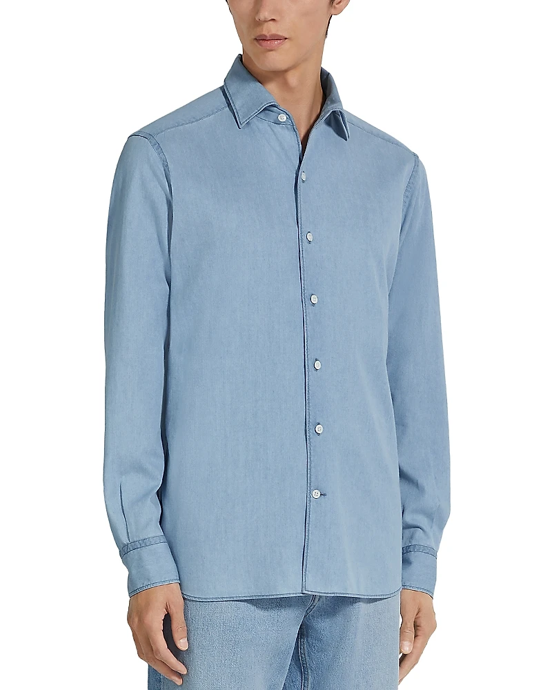 Zegna Bleached Button Front Shirt
