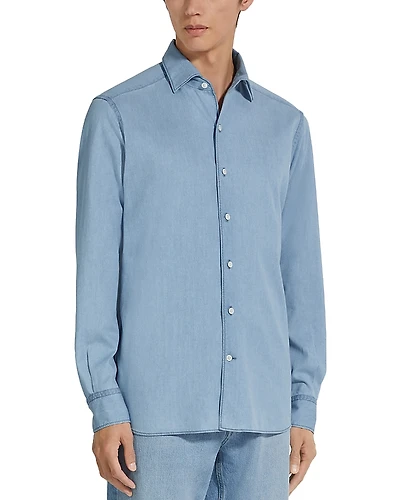 Zegna Bleached Button Front Shirt