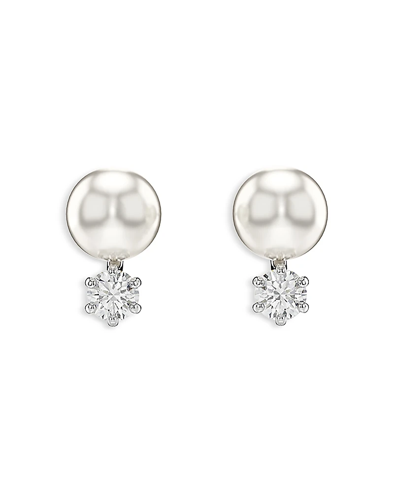 Swarovski Matrix Crystal & Imitation Pearl Stud Earrings