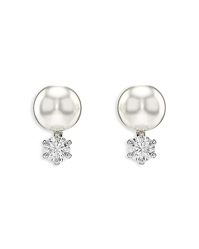 Swarovski Matrix Crystal & Imitation Pearl Stud Earrings
