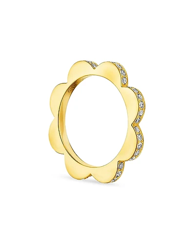 Cadar 18K Yellow Gold Triplet Wide Stacking Ring with Diamonds, 0.4 tcw
