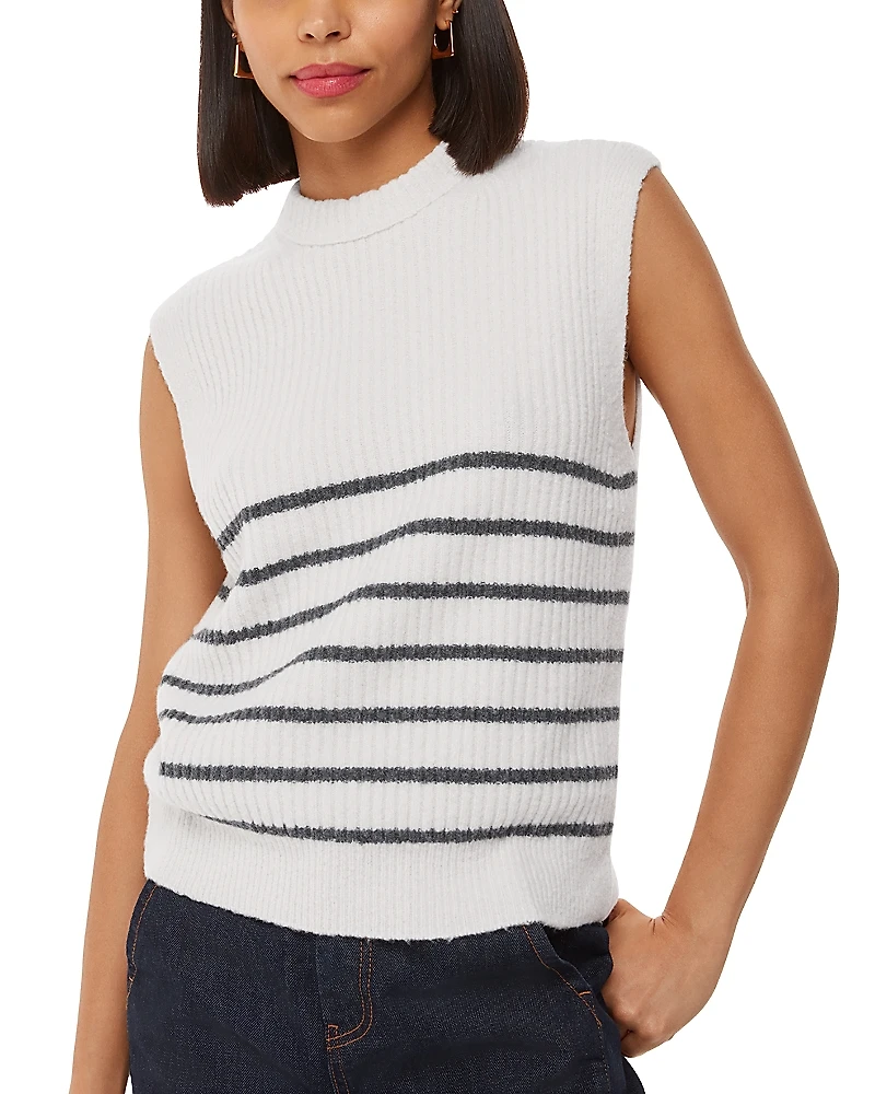 Whistles Striped Textured Sweater Tank Top
